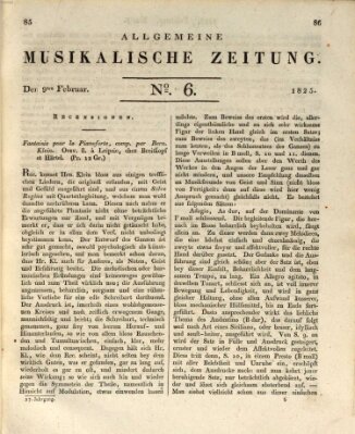 Allgemeine musikalische Zeitung Mittwoch 9. Februar 1825