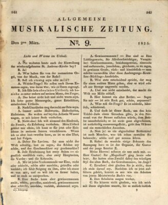 Allgemeine musikalische Zeitung Mittwoch 2. März 1825