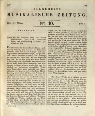 Allgemeine musikalische Zeitung Mittwoch 9. März 1825