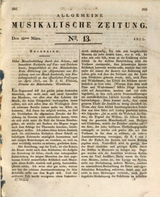 Allgemeine musikalische Zeitung Mittwoch 30. März 1825