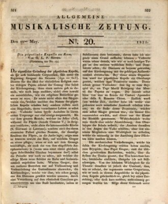 Allgemeine musikalische Zeitung Mittwoch 18. Mai 1825