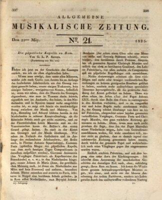 Allgemeine musikalische Zeitung Mittwoch 25. Mai 1825