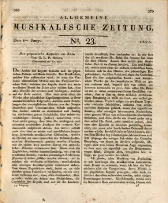 Allgemeine musikalische Zeitung Mittwoch 8. Juni 1825