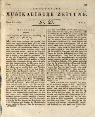 Allgemeine musikalische Zeitung Mittwoch 6. Juli 1825