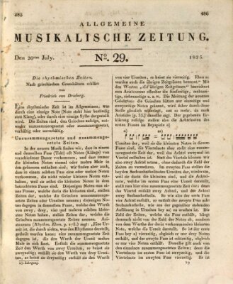 Allgemeine musikalische Zeitung Mittwoch 20. Juli 1825