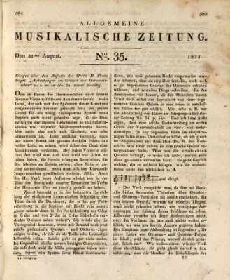 Allgemeine musikalische Zeitung Mittwoch 31. August 1825