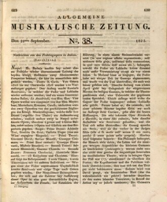 Allgemeine musikalische Zeitung Mittwoch 21. September 1825