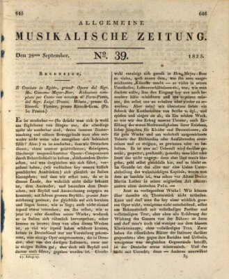 Allgemeine musikalische Zeitung Mittwoch 28. September 1825