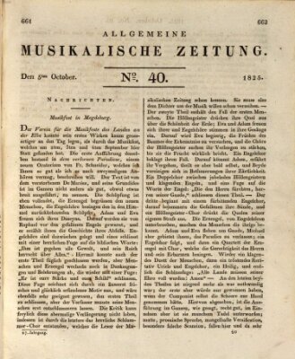 Allgemeine musikalische Zeitung Mittwoch 5. Oktober 1825