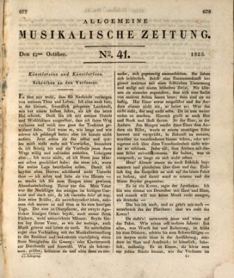 Allgemeine musikalische Zeitung Mittwoch 12. Oktober 1825