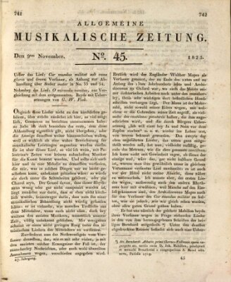 Allgemeine musikalische Zeitung Mittwoch 9. November 1825