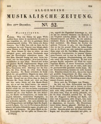 Allgemeine musikalische Zeitung Mittwoch 28. Dezember 1825