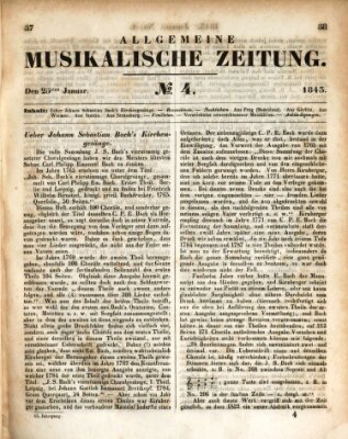 Allgemeine musikalische Zeitung Mittwoch 25. Januar 1843