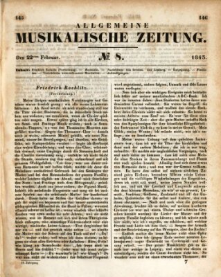 Allgemeine musikalische Zeitung Mittwoch 22. Februar 1843