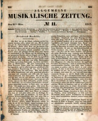 Allgemeine musikalische Zeitung Mittwoch 15. März 1843