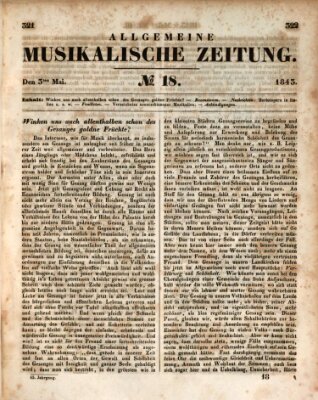 Allgemeine musikalische Zeitung Mittwoch 3. Mai 1843