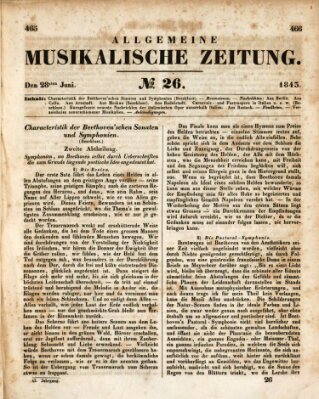 Allgemeine musikalische Zeitung Mittwoch 28. Juni 1843