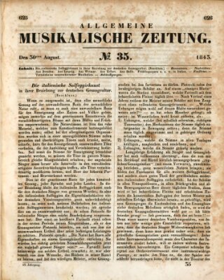 Allgemeine musikalische Zeitung Mittwoch 30. August 1843