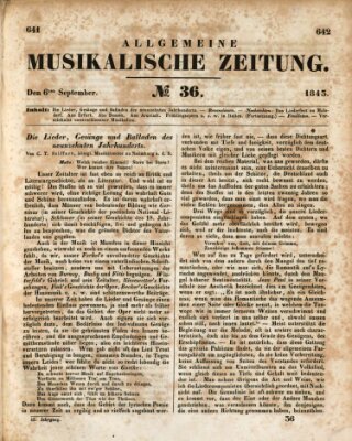 Allgemeine musikalische Zeitung Mittwoch 6. September 1843