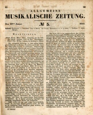 Allgemeine musikalische Zeitung Mittwoch 29. Januar 1845