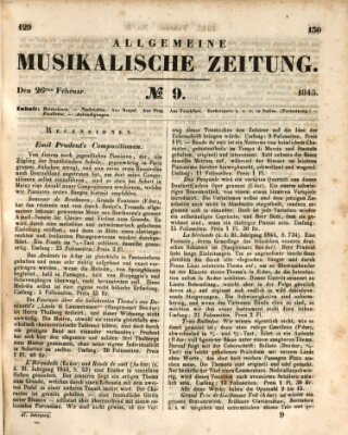 Allgemeine musikalische Zeitung Mittwoch 26. Februar 1845