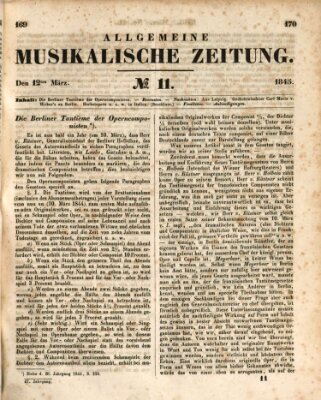 Allgemeine musikalische Zeitung Mittwoch 12. März 1845