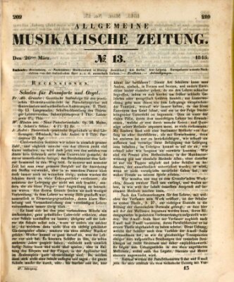 Allgemeine musikalische Zeitung Mittwoch 26. März 1845