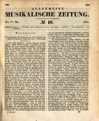 Allgemeine musikalische Zeitung Mittwoch 7. Mai 1845