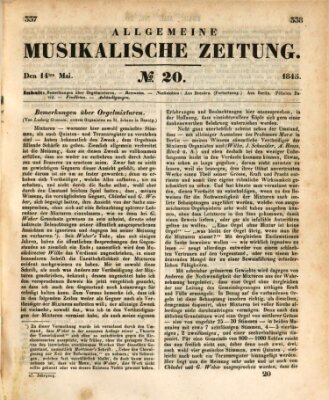 Allgemeine musikalische Zeitung Mittwoch 14. Mai 1845