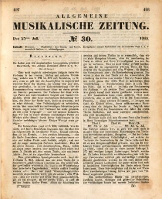 Allgemeine musikalische Zeitung Mittwoch 23. Juli 1845