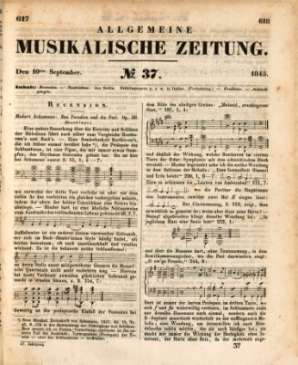 Allgemeine musikalische Zeitung Mittwoch 10. September 1845