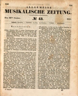 Allgemeine musikalische Zeitung Mittwoch 22. Oktober 1845