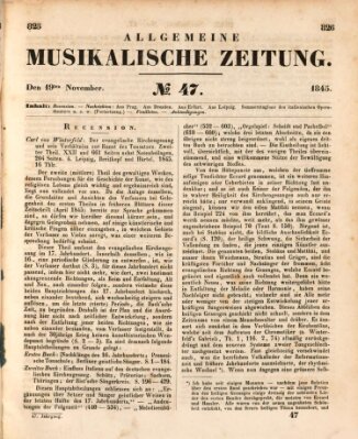 Allgemeine musikalische Zeitung Mittwoch 19. November 1845