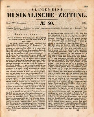 Allgemeine musikalische Zeitung Mittwoch 10. Dezember 1845