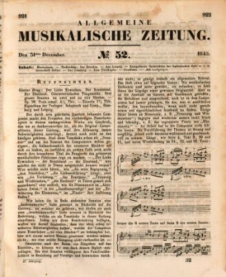 Allgemeine musikalische Zeitung Mittwoch 31. Dezember 1845