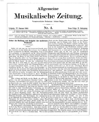 Allgemeine musikalische Zeitung Mittwoch 27. Januar 1864