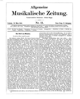 Allgemeine musikalische Zeitung Mittwoch 16. März 1864