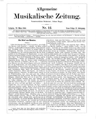 Allgemeine musikalische Zeitung Mittwoch 23. März 1864