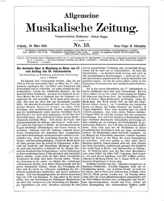 Allgemeine musikalische Zeitung Mittwoch 30. März 1864