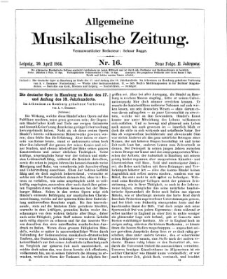 Allgemeine musikalische Zeitung Mittwoch 20. April 1864