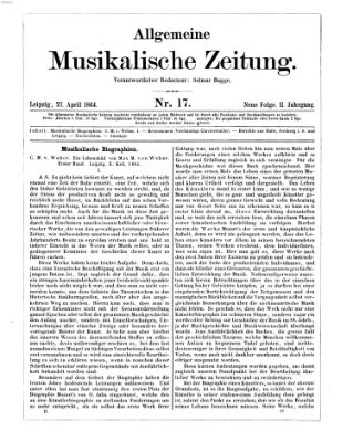 Allgemeine musikalische Zeitung Mittwoch 27. April 1864