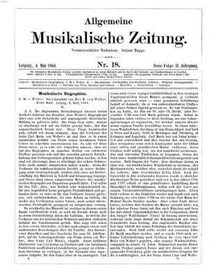 Allgemeine musikalische Zeitung Mittwoch 4. Mai 1864