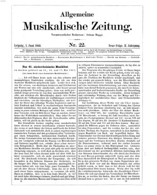 Allgemeine musikalische Zeitung Mittwoch 1. Juni 1864