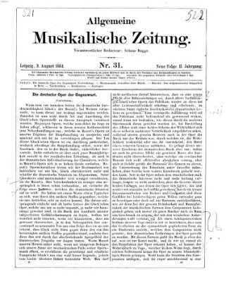 Allgemeine musikalische Zeitung Mittwoch 3. August 1864