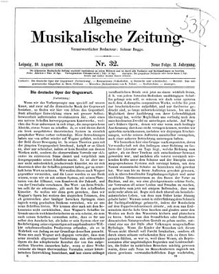 Allgemeine musikalische Zeitung Mittwoch 10. August 1864