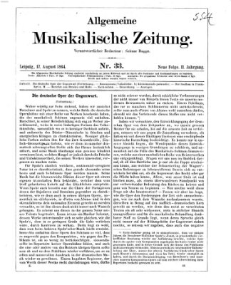 Allgemeine musikalische Zeitung Mittwoch 17. August 1864