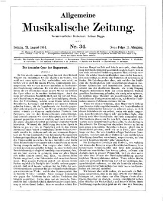 Allgemeine musikalische Zeitung Mittwoch 24. August 1864