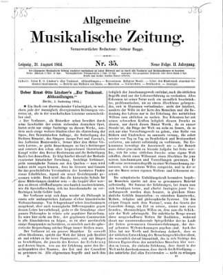 Allgemeine musikalische Zeitung Mittwoch 31. August 1864