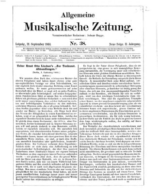 Allgemeine musikalische Zeitung Mittwoch 21. September 1864