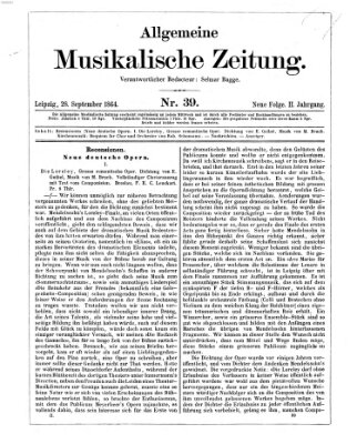 Allgemeine musikalische Zeitung Mittwoch 28. September 1864